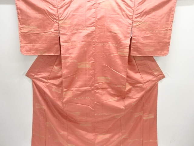 JAPANESE KIMONO / ANTIQUE KIMONO / SILK / TSUMUGI / WOVEN ABSTRACT